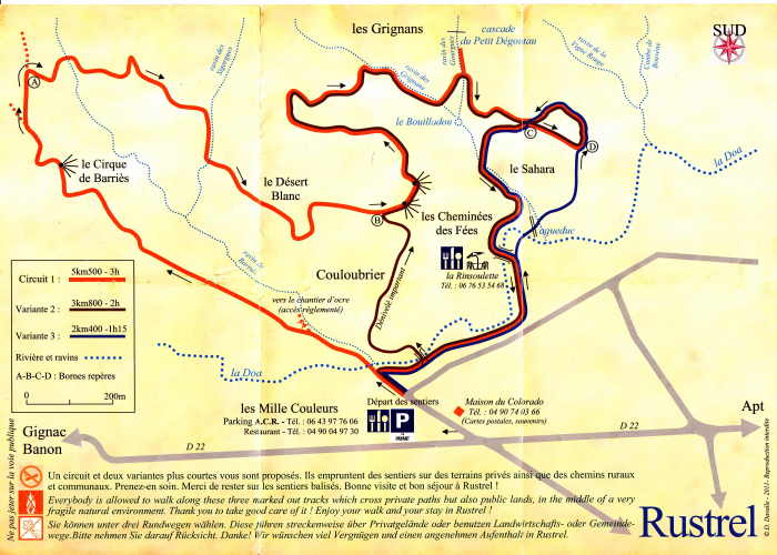 Carte des randonnes  Rustrel