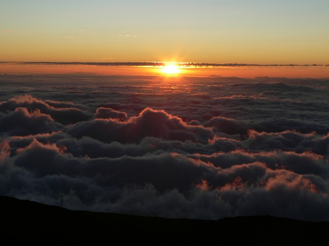 Coucher de soleil au sommet du cratre Haleakala