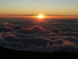 Coucher de soleil au sommet du cratre Haleakala
