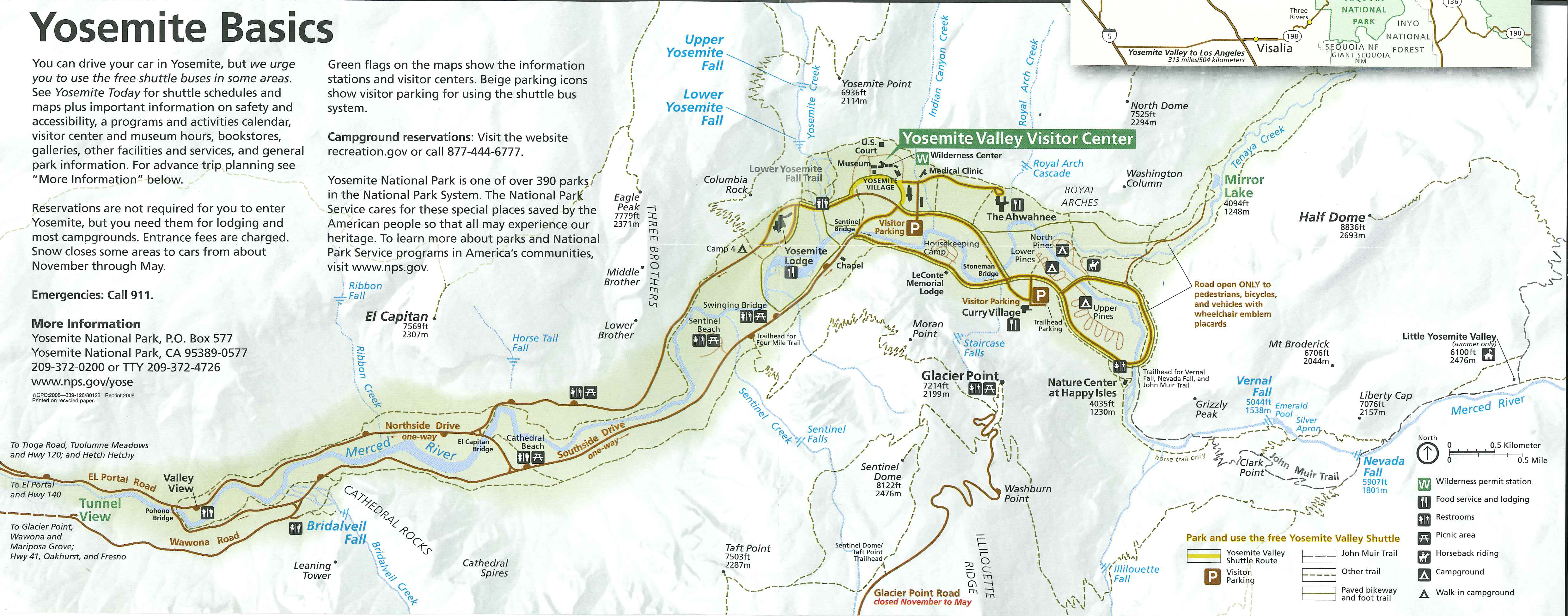 Carte du Yosemite